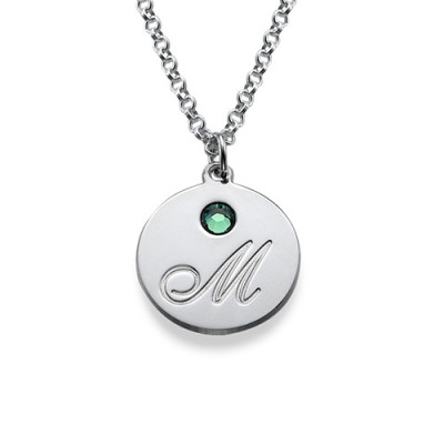 Multiple Initial Pendant Necklace with Birthstones - Handmade By AOL Special