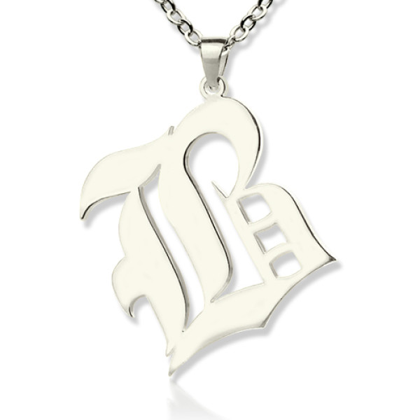 Personalized Initial Letter Charm Old English Sterling Silver - Handmade By AOL Special