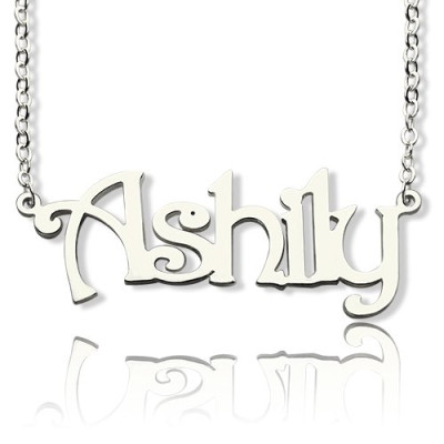 Sterling Silver Harrington Font Name Necklace - Handmade By AOL Special