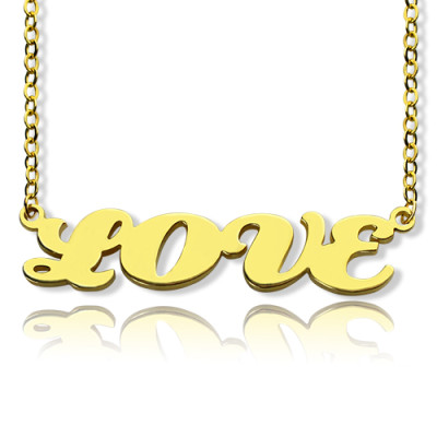 Gold Plated Capital Name Necklace Personalized - Handmade By AOL Special