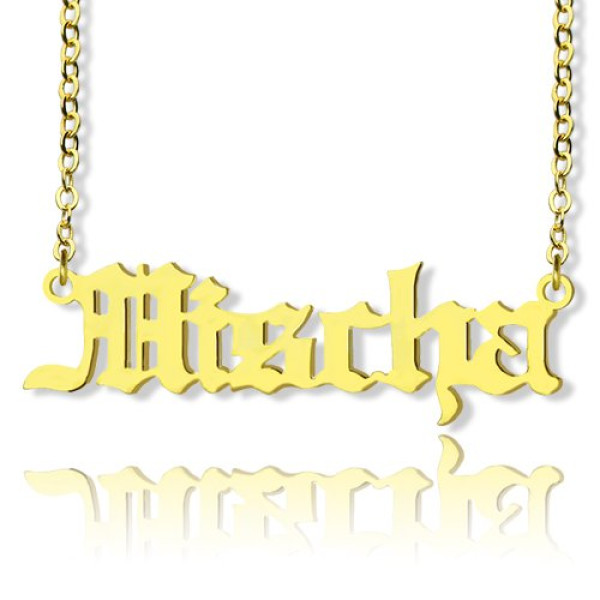Old English Name Necklace 18ct Gold Plated - Handmade By AOL Special