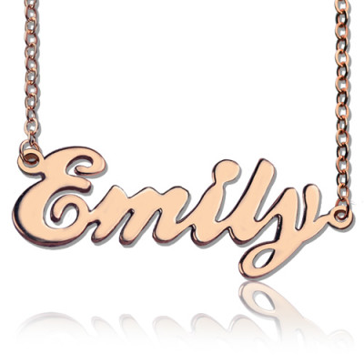 Cursive Script Name Necklace 18ct Solid Rose Gold - Handmade By AOL Special