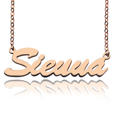 18ct Rose Gold Plated Sienna Style Name Necklace - Handmade By AOL Special