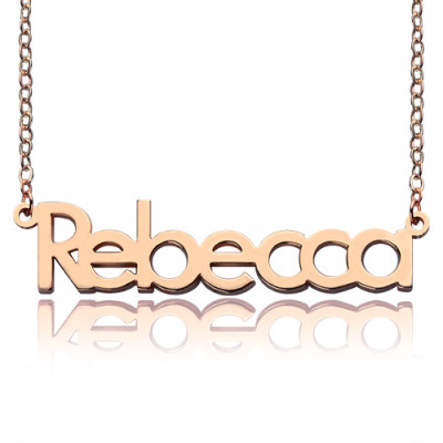 18ct Rose Gold Plated Rebecca Style Name Necklace - Handmade By AOL Special