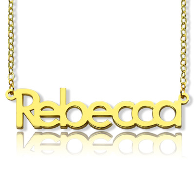 Solid Gold Rebecca Style Name Necklace-18ct - Handmade By AOL Special