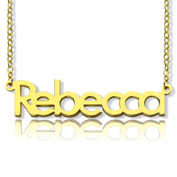 Nameplate Necklace 18ct Gold Plating "Rebecca" - Handmade By AOL Special