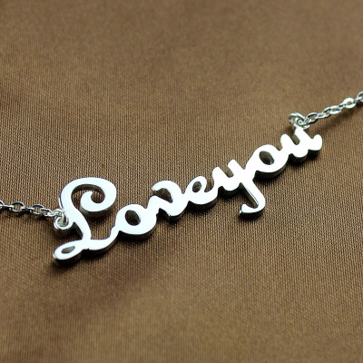 Personalized Sterling Silver Cursive Name Necklace - Handmade By AOL Special