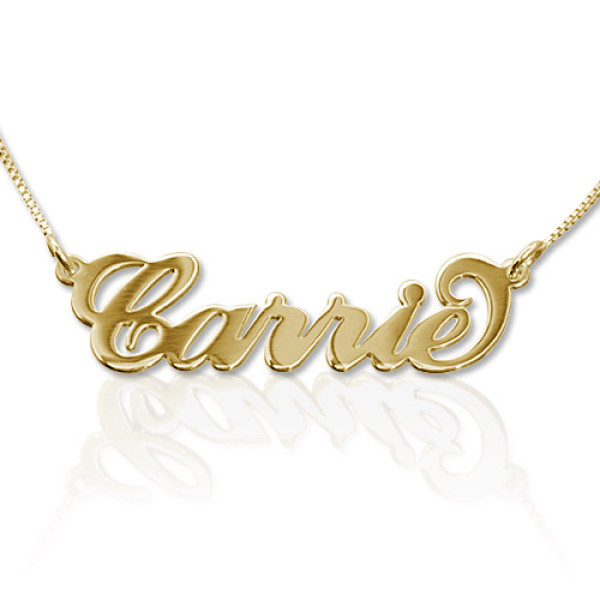 18ct Gold-Plated Silver Carrie Name Necklace - Handmade By AOL Special