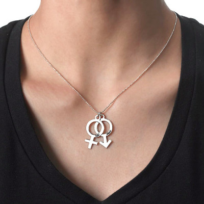 Necklace with Female Male Symbol - Handmade By AOL Special