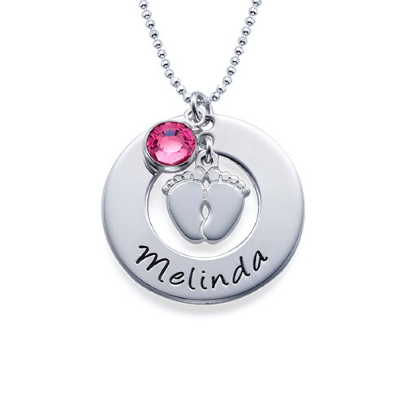 Mum Jewellery – Baby Feet Necklace in Sterling Silver | MYKA