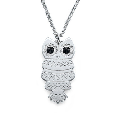 Owl Necklace with Back Engraving - Handmade By AOL Special