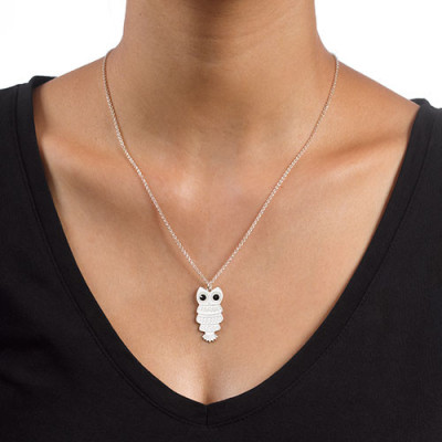 Owl Necklace with Back Engraving - Handmade By AOL Special