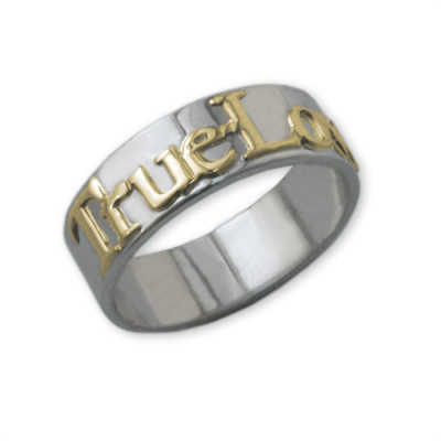 Personalized Promise Ring in 18ct Gold and Silver - Handmade By AOL Special