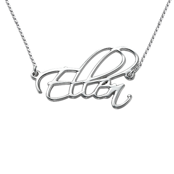Personalized Silver Script Necklace - Handmade By AOL Special