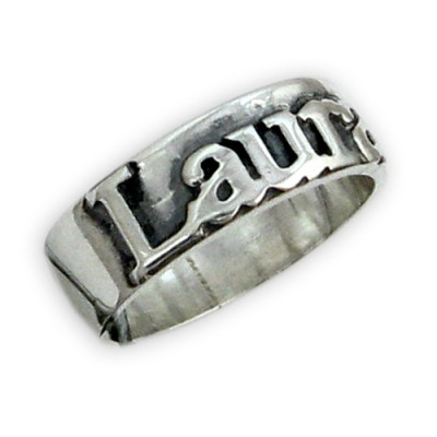 Personalized Silver on Silver Name Ring - Handmade By AOL Special