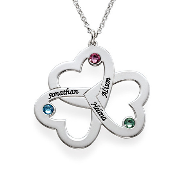 Personalized Triple Heart Necklace - Handmade By AOL Special