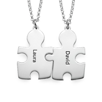 Personalized Silver Puzzle Necklace - Handmade By AOL Special