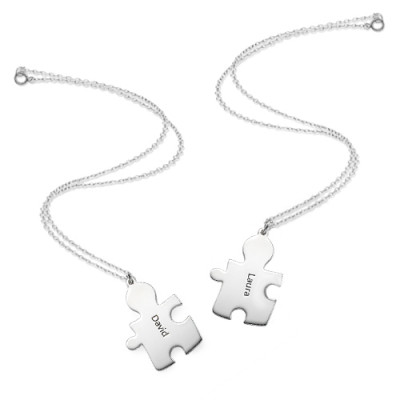 Personalized Silver Puzzle Necklace - Handmade By AOL Special