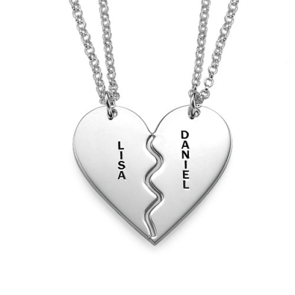 Personalized Silver Breakable Heart Necklaces - Handmade By AOL Special