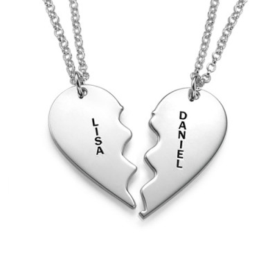 Personalized Silver Breakable Heart Necklaces - Handmade By AOL Special