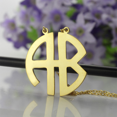 18ct Gold Plated 2 Letters Capital Monogram Necklace - Handmade By AOL Special