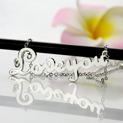 Personalized Sterling Silver Cursive Name Necklace - Handmade By AOL Special