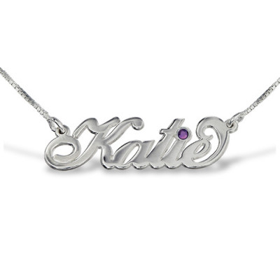 Silver "Carrie" Style Swarovski Name Necklace - Handmade By AOL Special