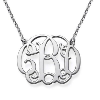 Silver Celebrity Style Monogram Necklace - Handmade By AOL Special