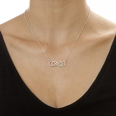 Silver Double Infinity Necklace - Handmade By AOL Special