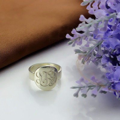 Make Your Own Monogram Itnitial Ring Sterling Silver - Handmade By AOL Special