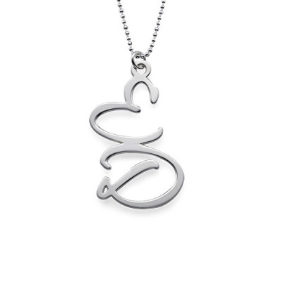 Two Initial Necklace in Sterling Silver - Handmade By AOL Special
