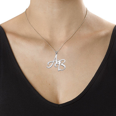 Two Initial Necklace in Sterling Silver - Handmade By AOL Special