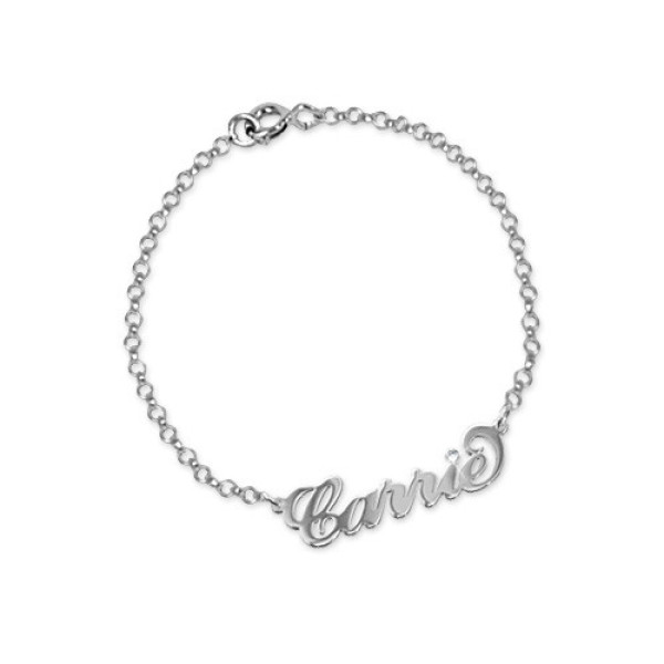 Silver and Crystal Name Bracelet/Anklet - Handmade By AOL Special