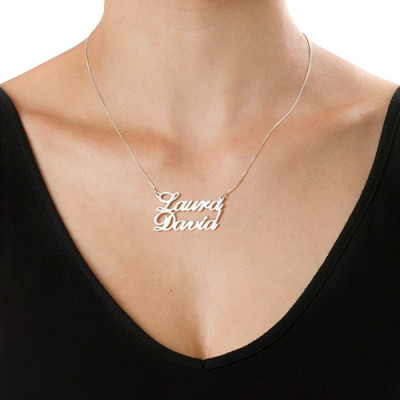 Silver Two Name Pendant Necklace - Handmade By AOL Special