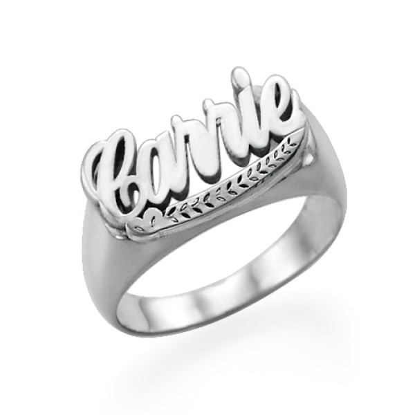 Sterling Silver "Carrie" Name Ring - Handmade By AOL Special