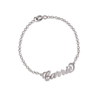 Sterling Silver "Carrie" Name Bracelet / Anklet - Handmade By AOL Special