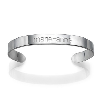 Engraved Cuff Bracelet in Silver - Handmade By AOL Special