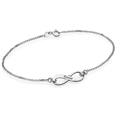 Sterling Silver Engraved Infinity Bracelet/Anklet - Handmade By AOL Special