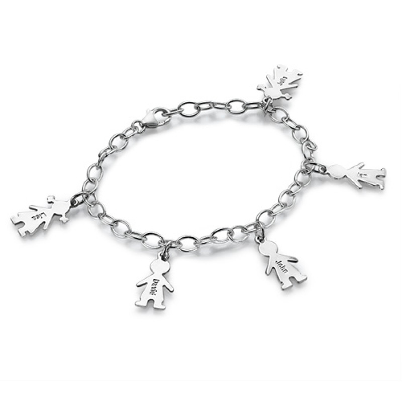  THREE Monogram Charm Bracelet, Initial Disc Bracelet, Sterling  silver. Mother's bracelet, Personalized Jewelry, Family Bracelet : Handmade  Products