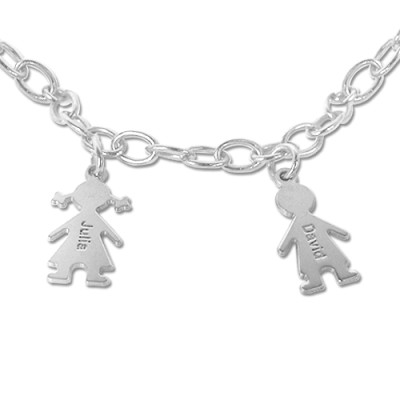 Sterling Silver Engraved Mothers Day Bracelet/Anklet - Handmade By AOL Special