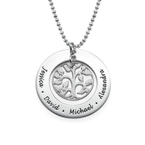 Silver Family Tree Necklace - Handmade By AOL Special