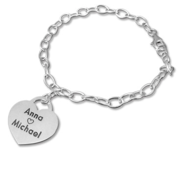 Sterling Silver Heart Charm Bracelet/Anklet - Handmade By AOL Special