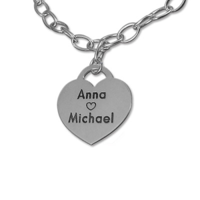 Sterling Silver Heart Charm Bracelet/Anklet - Handmade By AOL Special