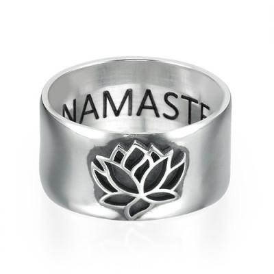 Sterling Silver Lotus Flower Ring - Handmade By AOL Special