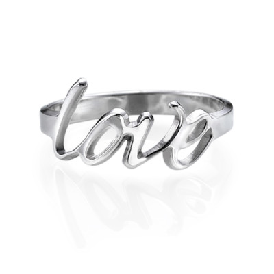 Sterling Silver Love Ring - Handmade By AOL Special