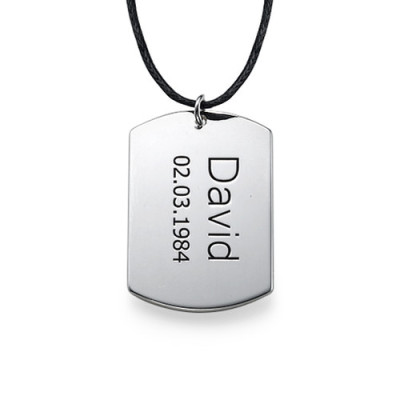 Sterling Silver Men's "Dog Tag" Necklace - Handmade By AOL Special