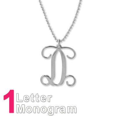 Sterling Silver Initials Monogram Necklace - Handmade By AOL Special