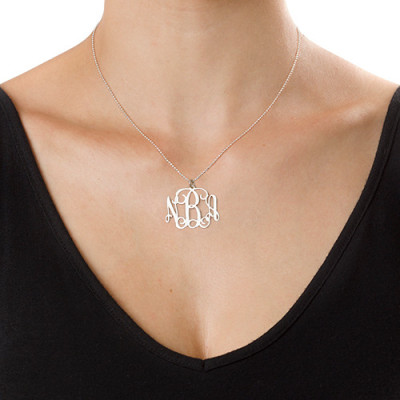 Sterling Silver Monogram Necklace with Swarovski - Handmade By AOL Special