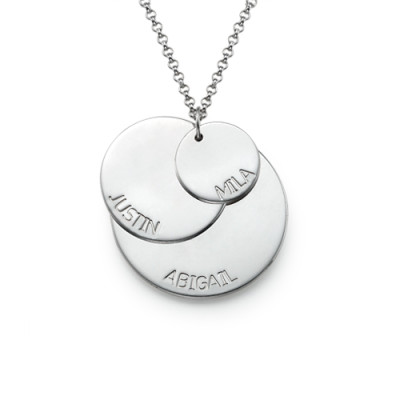 Sterling Silver Mummy Necklace with Kid's Names - Handmade By AOL Special