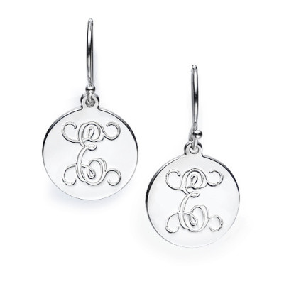 Sterling Silver Personalized Initial Earrings - Handmade By AOL Special